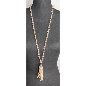 Chico's Women's Long Beaded Tassel Statement Necklace Downton Abbey
